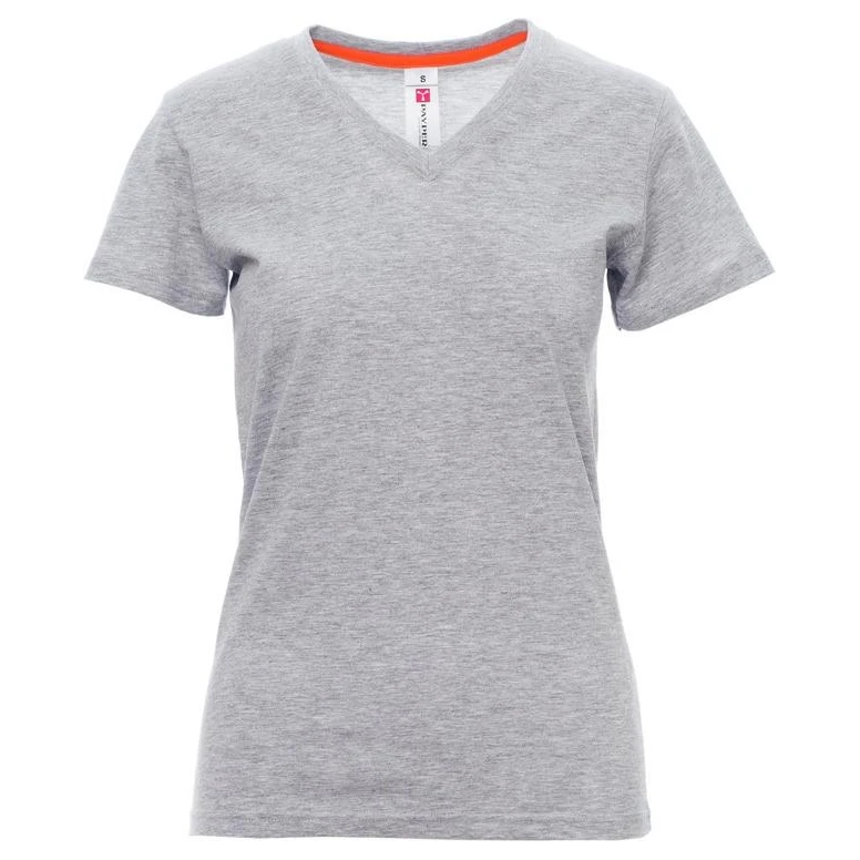 Camiseta de cuello en V de manga corta en 100% Algodón V-Neck Mujer - Payper