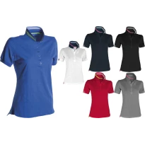 Polo de manga corta Nautic Mujer con rayas fluorescentes en el cuello - Payper