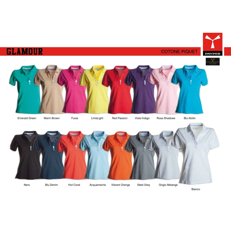 Liquidación total - Polo de manga corta 100% Algodón Glamour - Payper AY 7413 - Talla XL Rosa