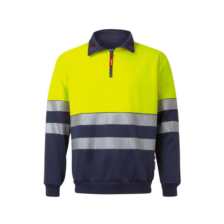 Sudadera bicolor con cremallera corta de trabajo Alta visibilidad Velilla RS 305703