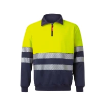 Sudadera bicolor con cremallera corta de trabajo Alta visibilidad Velilla RS 305703