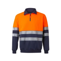 Sudadera bicolor con cremallera corta de trabajo Alta visibilidad Velilla RS 305703