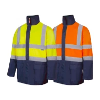 Parka bicolor 4 en 1 de trabajo Alta visibilidad Multibolsillos Velilla 306003