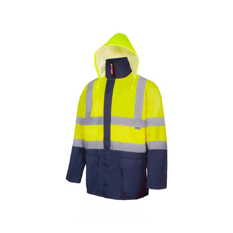 Parka bicolor 4 en 1 de trabajo Alta visibilidad Multibolsillos Velilla 306003