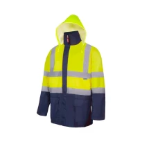 Parka bicolor 4 en 1 de trabajo Alta visibilidad Multibolsillos Velilla 306003