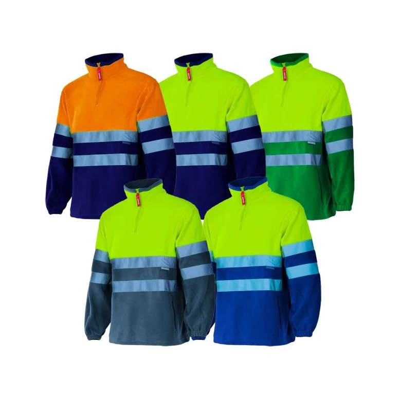 Sudadera con cremallera corta bicolor de trabajo Alta visibilidad Velilla 182