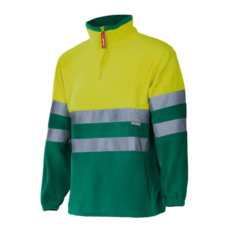 Sudadera con cremallera corta bicolor de trabajo Alta visibilidad Velilla 182