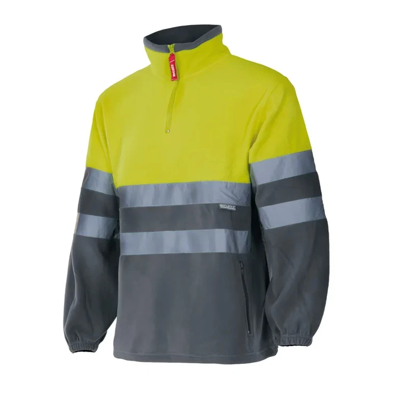 Sudadera con cremallera corta bicolor de trabajo Alta visibilidad Velilla 182