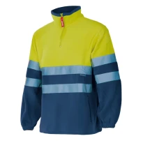 Sudadera con cremallera corta bicolor de trabajo Alta visibilidad Velilla 182