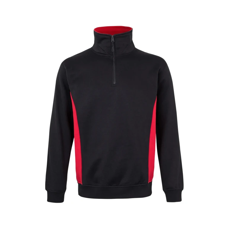 Sudadera con cremallera corta bicolor cuello alto de trabajo Velilla 105704