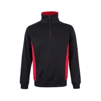 Sudadera con cremallera corta bicolor cuello alto de trabajo Velilla 105704