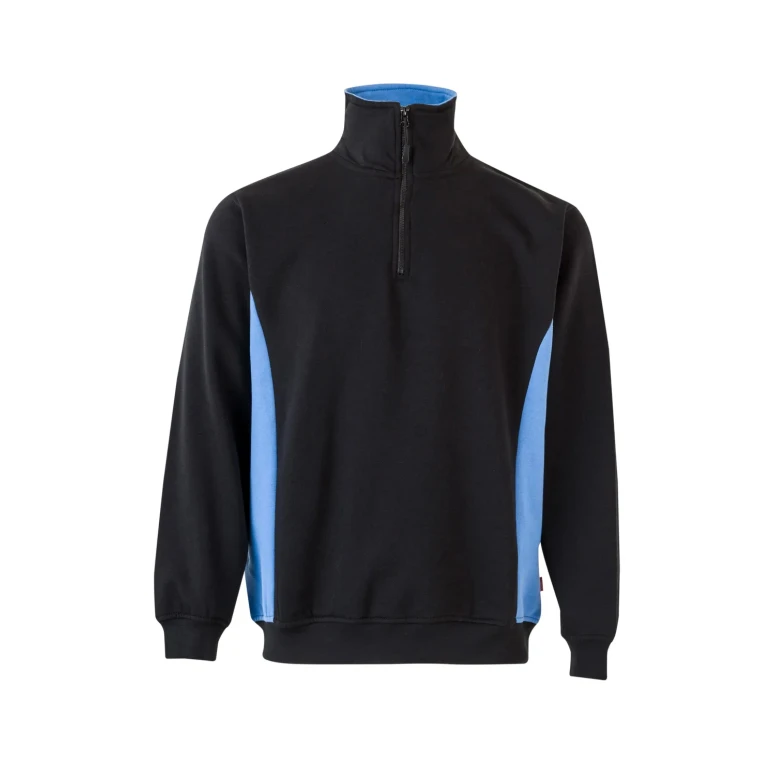 Sudadera con cremallera corta bicolor cuello alto de trabajo Velilla 105704