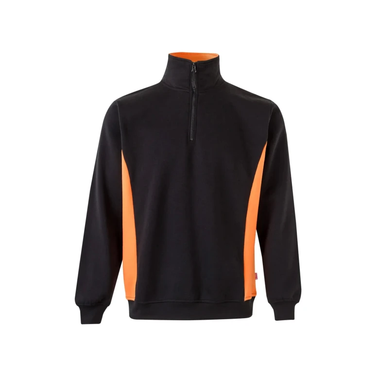 Sudadera con cremallera corta bicolor cuello alto de trabajo Velilla 105704