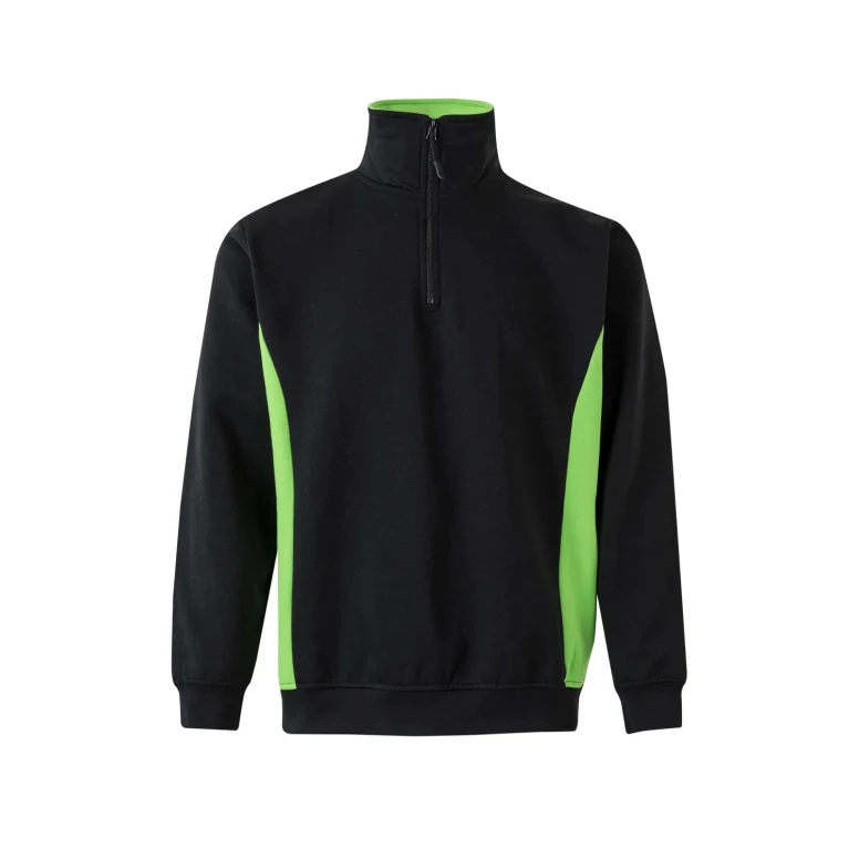 Sudadera con cremallera corta bicolor cuello alto de trabajo Velilla 105704