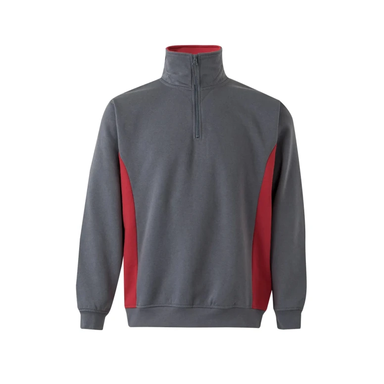 Sudadera con cremallera corta bicolor cuello alto de trabajo Velilla 105704
