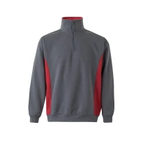 Sudadera con cremallera corta bicolor cuello alto de trabajo Velilla 105704