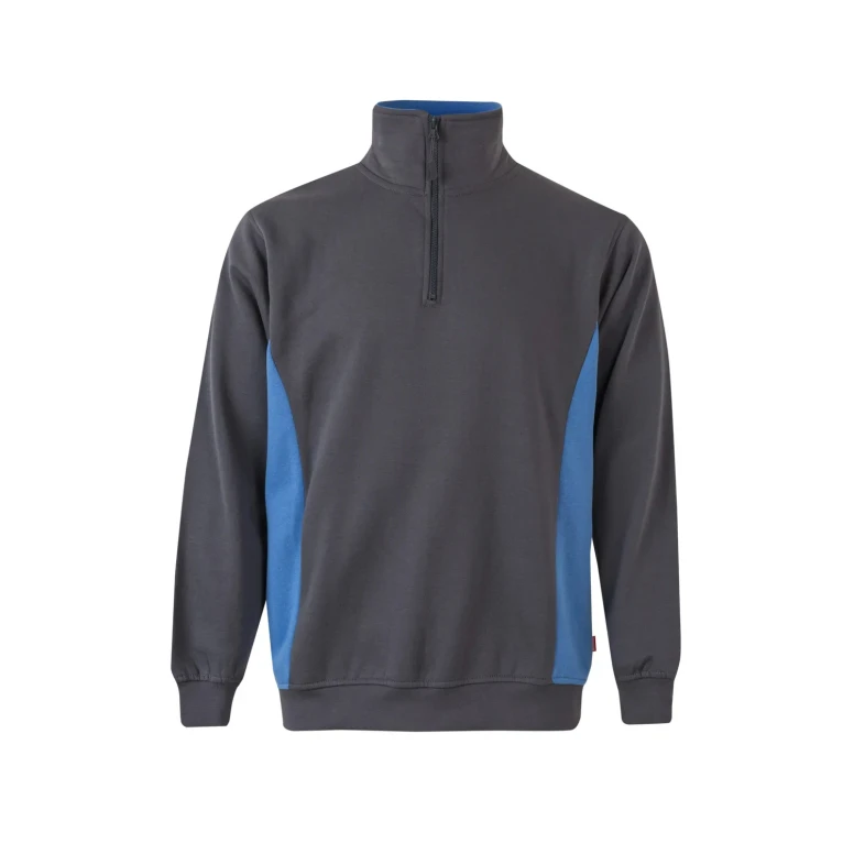 Sudadera con cremallera corta bicolor cuello alto de trabajo Velilla 105704