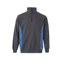 Sudadera con cremallera corta bicolor cuello alto de trabajo Velilla 105704