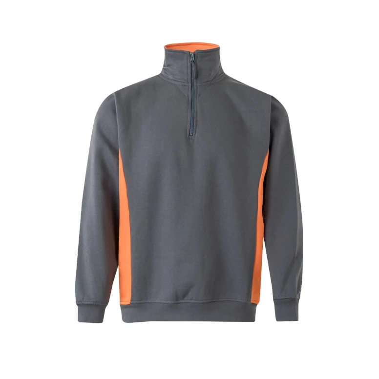 Sudadera con cremallera corta bicolor cuello alto de trabajo Velilla 105704