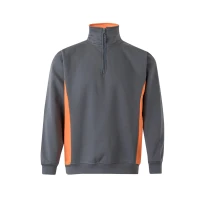 Sudadera con cremallera corta bicolor cuello alto de trabajo Velilla 105704