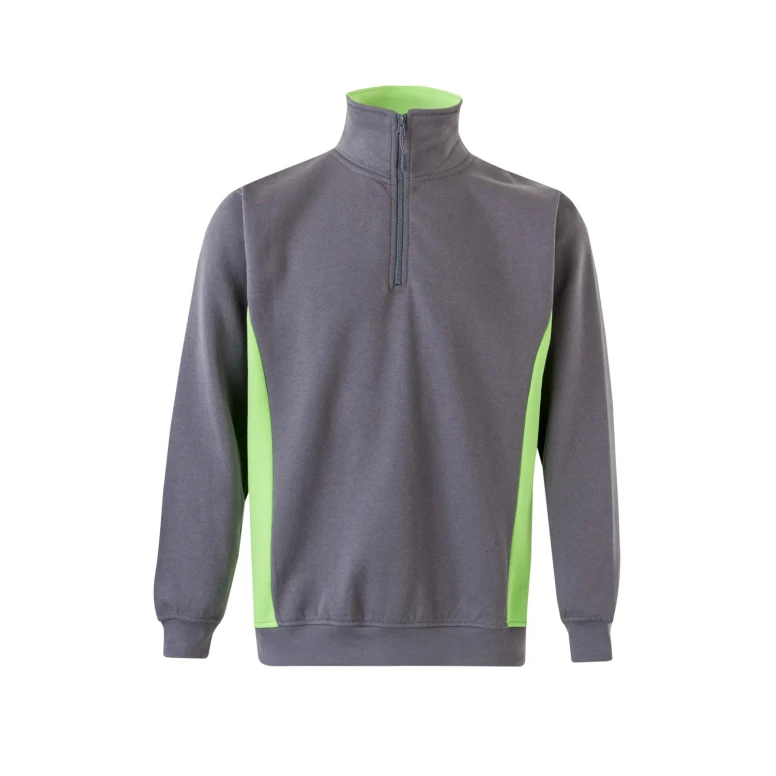 Sudadera con cremallera corta bicolor cuello alto de trabajo Velilla 105704