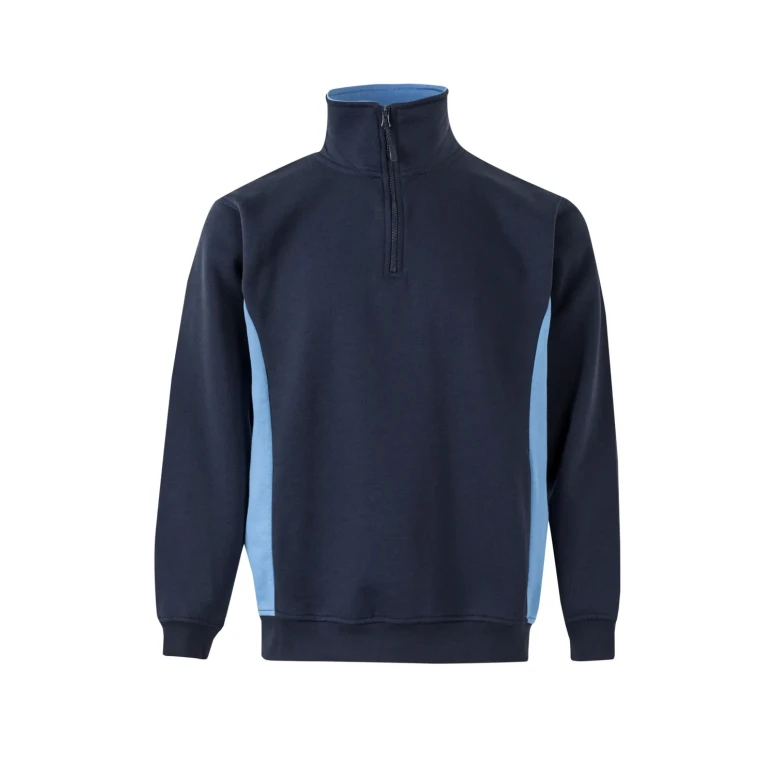 Sudadera con cremallera corta bicolor cuello alto de trabajo Velilla 105704