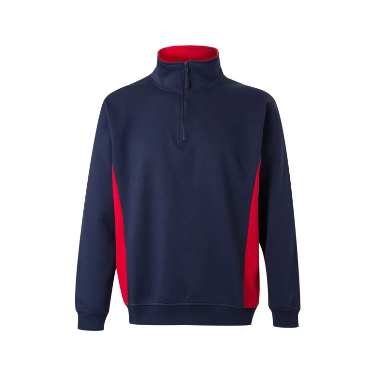 Sudadera con cremallera corta bicolor cuello alto de trabajo Velilla 105704