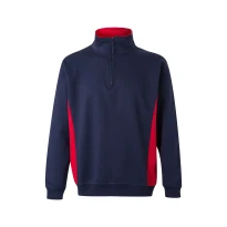 Sudadera con cremallera corta bicolor cuello alto de trabajo Velilla 105704