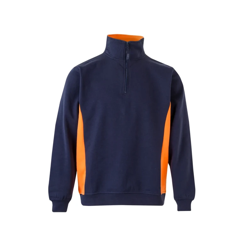 Sudadera con cremallera corta bicolor cuello alto de trabajo Velilla 105704