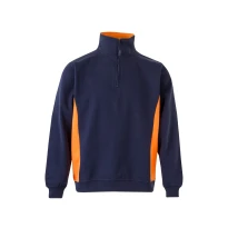 Sudadera con cremallera corta bicolor cuello alto de trabajo Velilla 105704