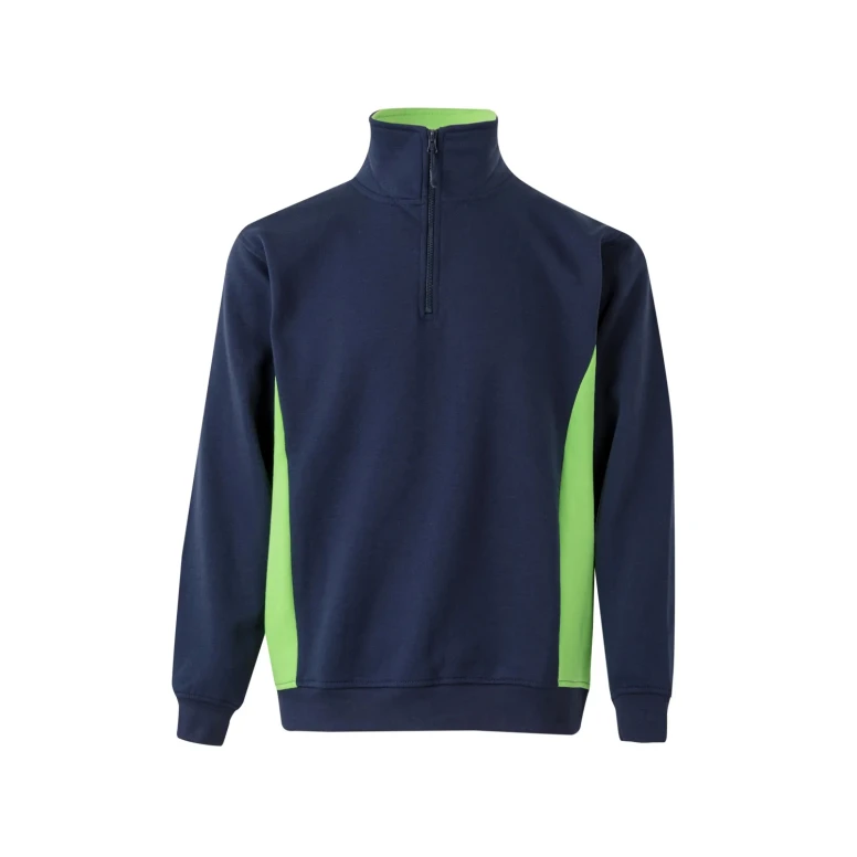 Sudadera con cremallera corta bicolor cuello alto de trabajo Velilla 105704