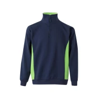 Sudadera con cremallera corta bicolor cuello alto de trabajo Velilla 105704