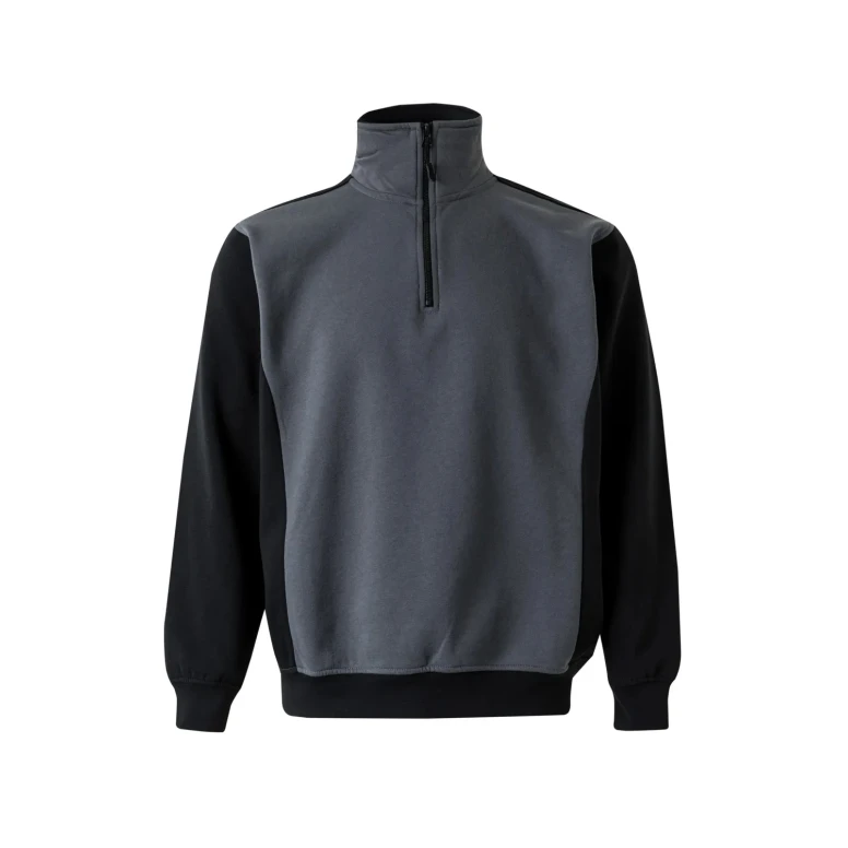 Sudadera con cremallera corta bicolor cuello alto de trabajo Velilla 105703
