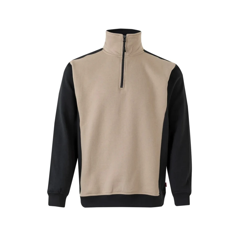 Sudadera con cremallera corta bicolor cuello alto de trabajo Velilla 105703