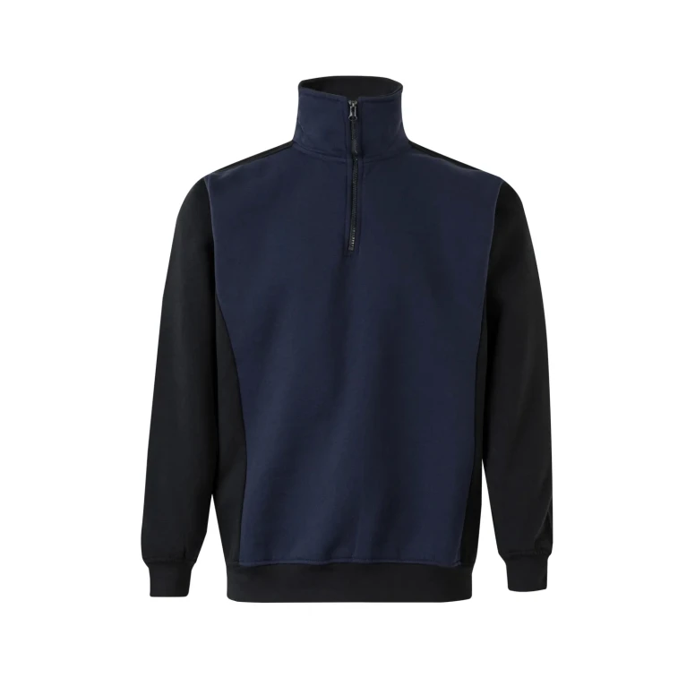 Sudadera con cremallera corta bicolor cuello alto de trabajo Velilla 105703