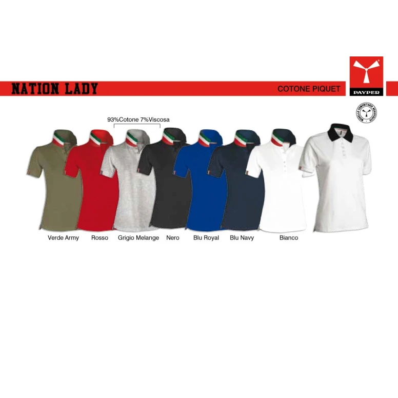 Polo Nation para mujer de manga corta con cinta de refuerzo lateral - Payper
