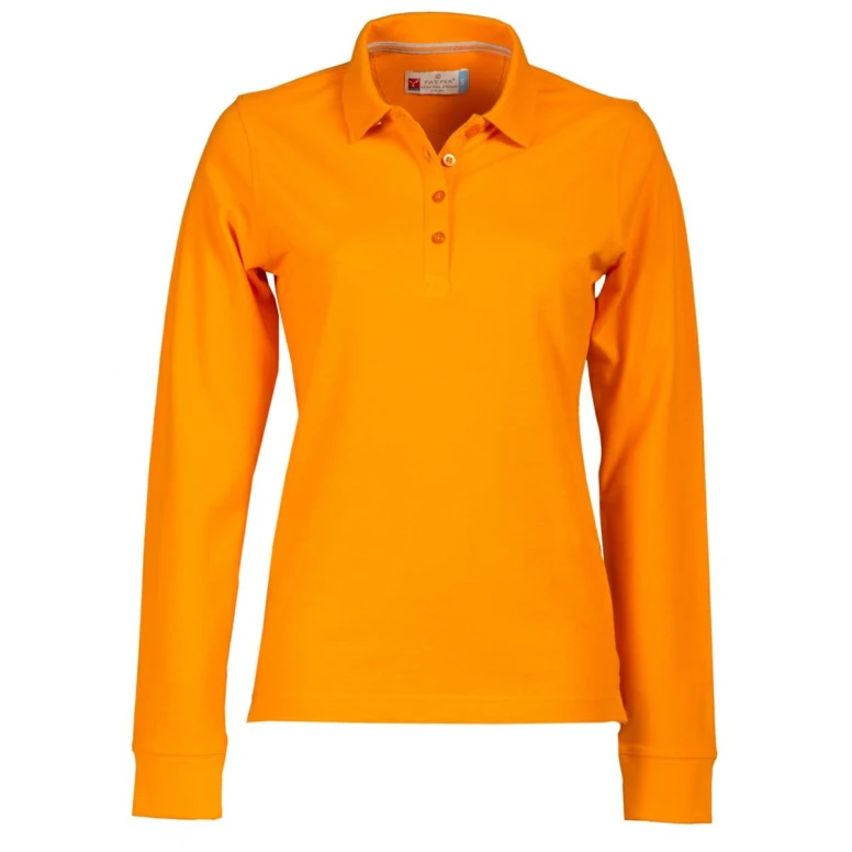 Liquidación total - Polo a Manga larga Florence Mujer Con costuras Stretch de 100% algodón - Payper AY 7516 Talla XL blanco