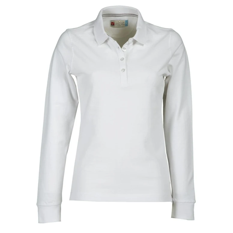 Liquidación total - Polo a Manga larga Florence Mujer Con costuras Stretch de 100% algodón - Payper AY 7516 Talla XL blanco