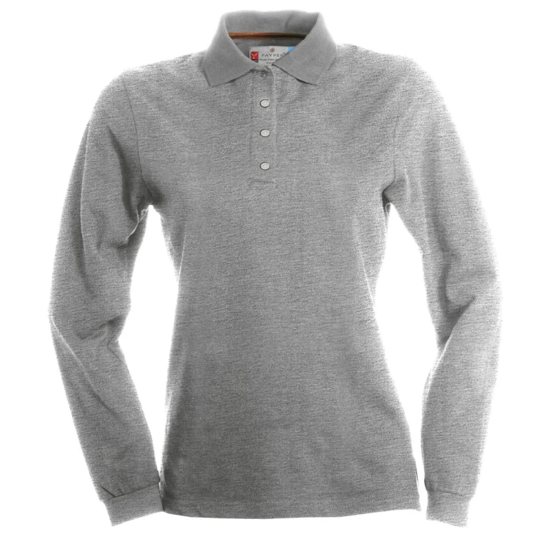 Liquidación total - Polo a Manga larga Florence Mujer Con costuras Stretch de 100% algodón - Payper AY 7516 Talla XL blanco