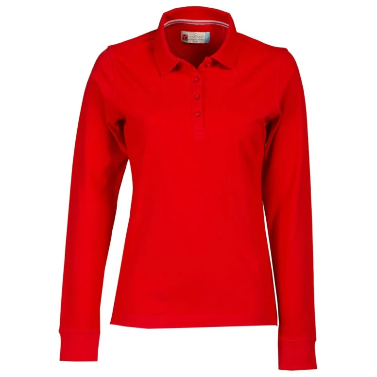 Liquidación total - Polo a Manga larga Florence Mujer Con costuras Stretch de 100% algodón - Payper AY 7516 Talla XL blanco