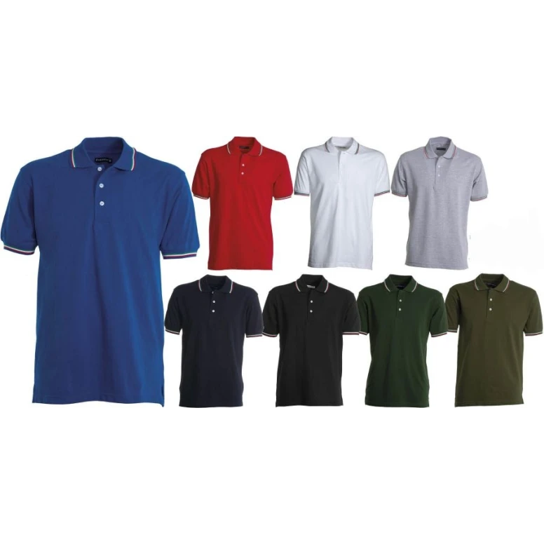 ITALIA polo unisex de manga corta con tricolor en contraste - Payper
