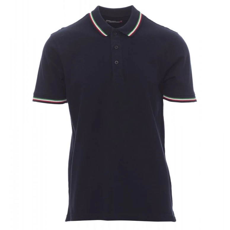 ITALIA polo unisex de manga corta con tricolor en contraste - Payper