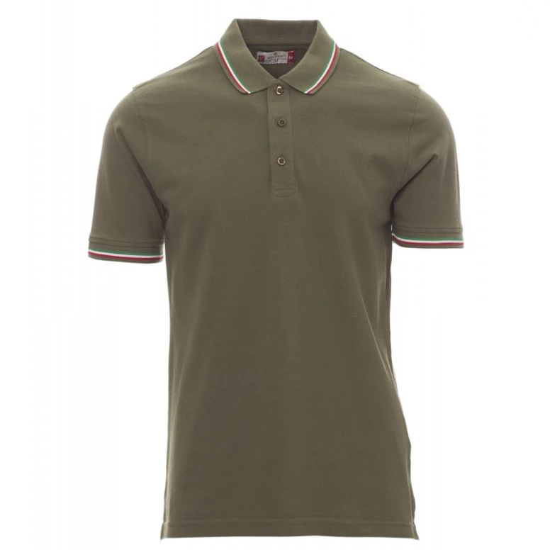ITALIA polo unisex de manga corta con tricolor en contraste - Payper