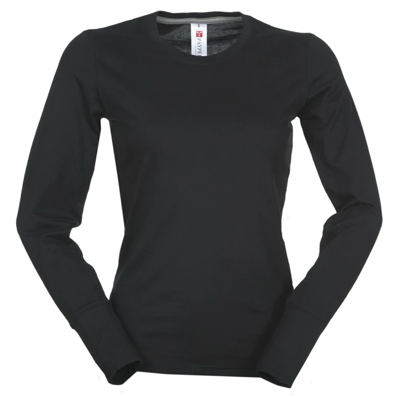 Liquidación total - T-shirt Cuello redondo a Manga larga de Algodón Pineta Mujer - Payper AY 7501 Talla L Color Blanco