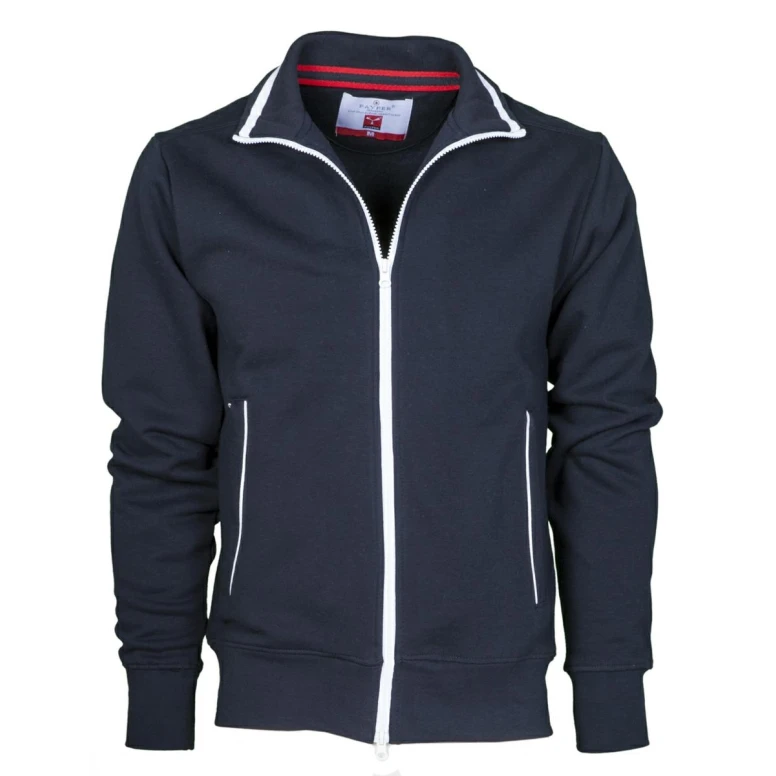 Liquidación total - Sudadera Cremallera completa Sydney - Payper AY 7530 Talla L gris jaspeado/azul marino