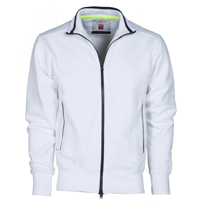Liquidación total - Sudadera Cremallera completa Sydney - Payper AY 7530 Talla L gris jaspeado/azul marino