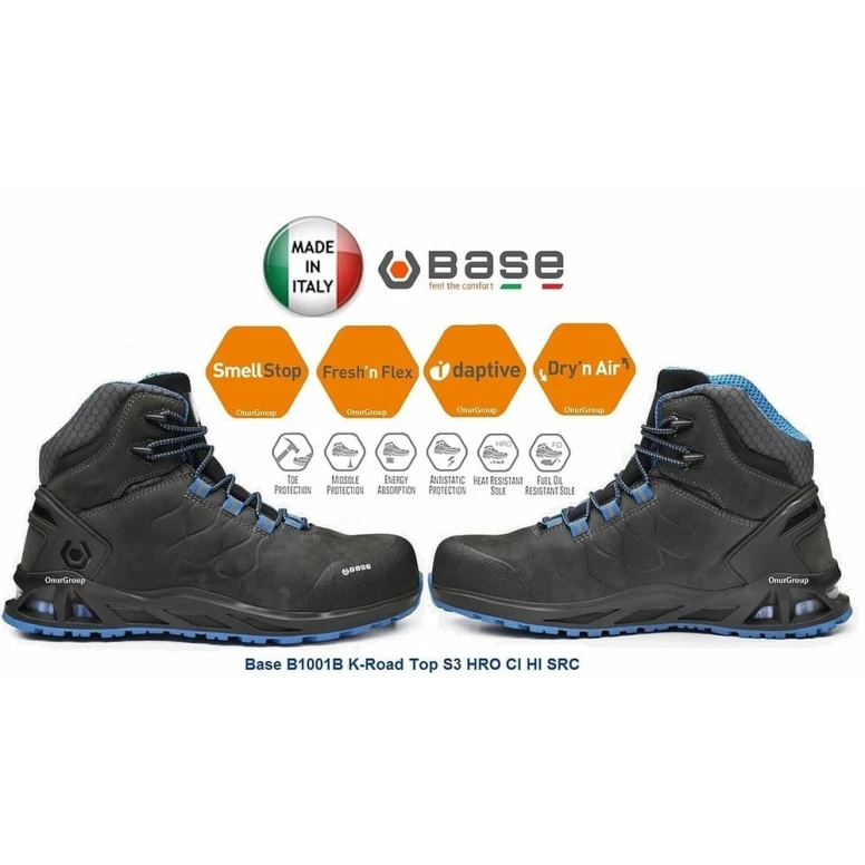 Zapatos de seguridad BASE K-Road TOP S3 HRO HI CI SRC B1001B