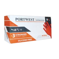 100 Piezas - Guantes de trabajo desechables HD Portwest Naranja - A930 Portwest