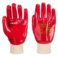 12 Pares - Guantes de trabajo de PVC con puño de malla elástica - A400 Portwest