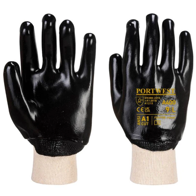 12 Pares - Guantes de trabajo de PVC con puño de malla elástica - A400 Portwest